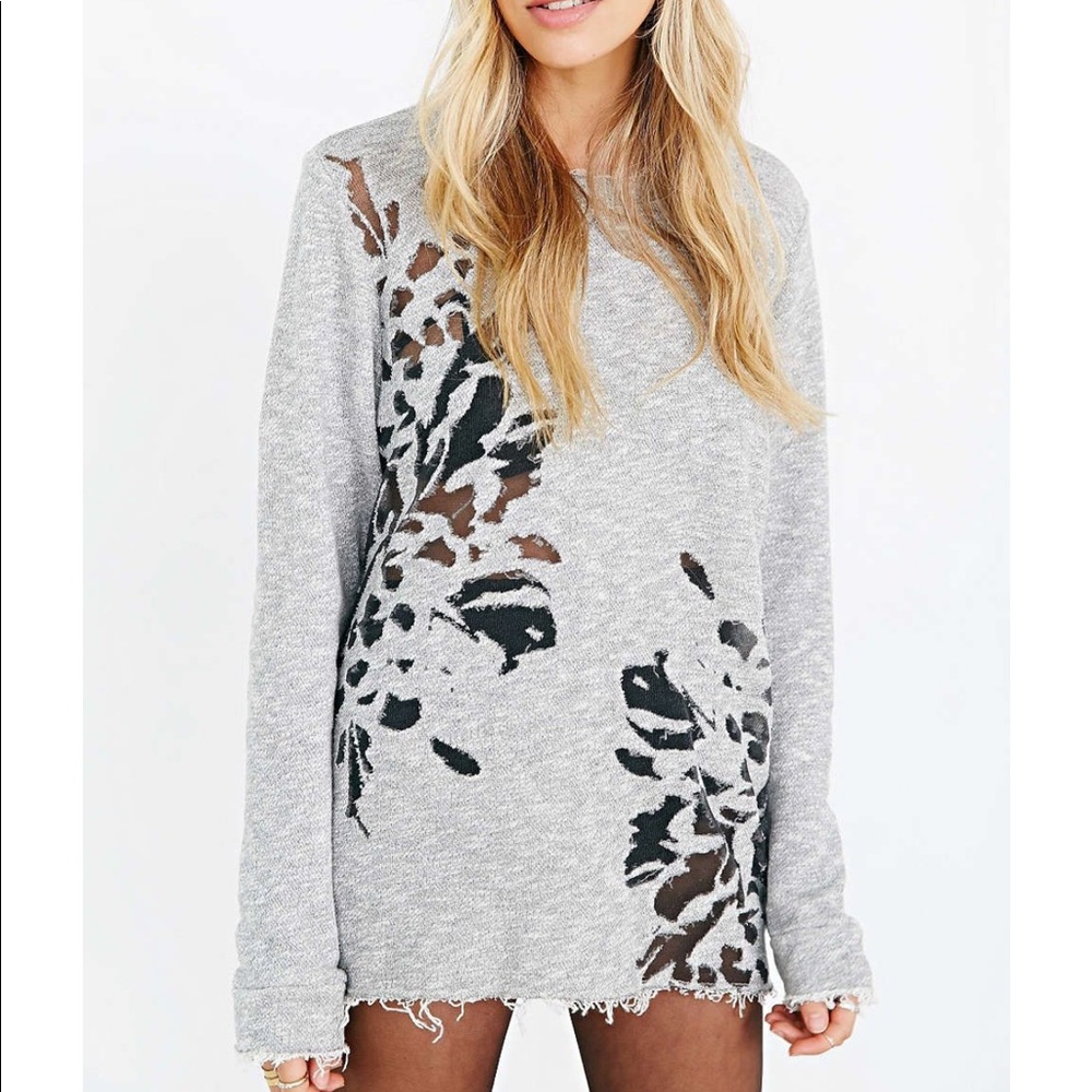 Urban Outfitters Floral Burnout Sweater